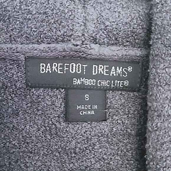 Barefoot Dreams Cardigan Bamboo Chic Lite Gray S Open Drape Coastal Grandma - Picture 10 of 10